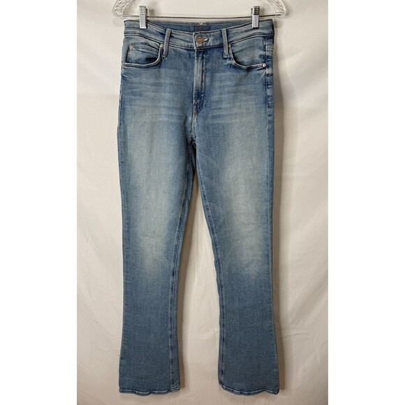 Mother High Waisted Runaway Bootcut Jeans 28 Dropping In Light Denim Blue USA - Picture 7 of 16